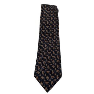 Massimo Bizzocchi Mens Brown /Black Paisley 100%-Silk Tie Italy 60"x3.5" (TC15)